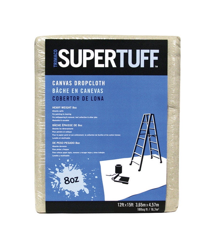 Chicago Canvas & Supply No.1000 Canvas Drop Cloth – 9′ X 12′ – Heavy Duty Cotton Duck – Reusable, Washable – For Painting, Renovation, DIY