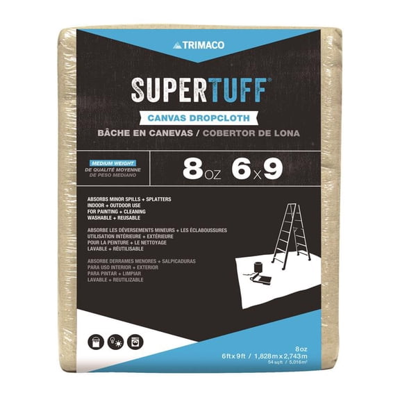 Trimaco Supertuff 6 Ft. W X 9 Ft. L Canvas Drop Cloth 1 Pk
