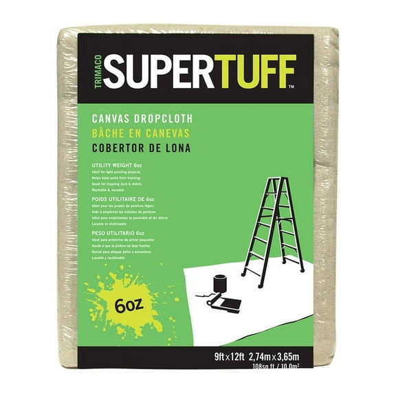Trimaco Supertuff 9 Ft. W X 12 Ft. L Canvas Drop Cloth 1 Pk