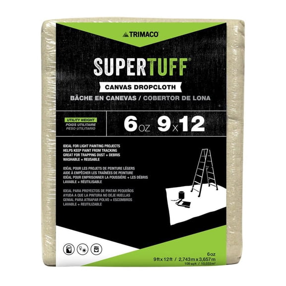 Trimaco Supertuff 9 Ft. W X 12 Ft. L Canvas Drop Cloth 1 Pk