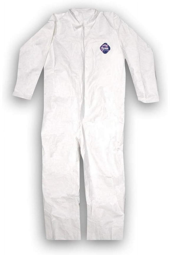 Tyvek Heavy-Duty Protective Coveralls, White, Large