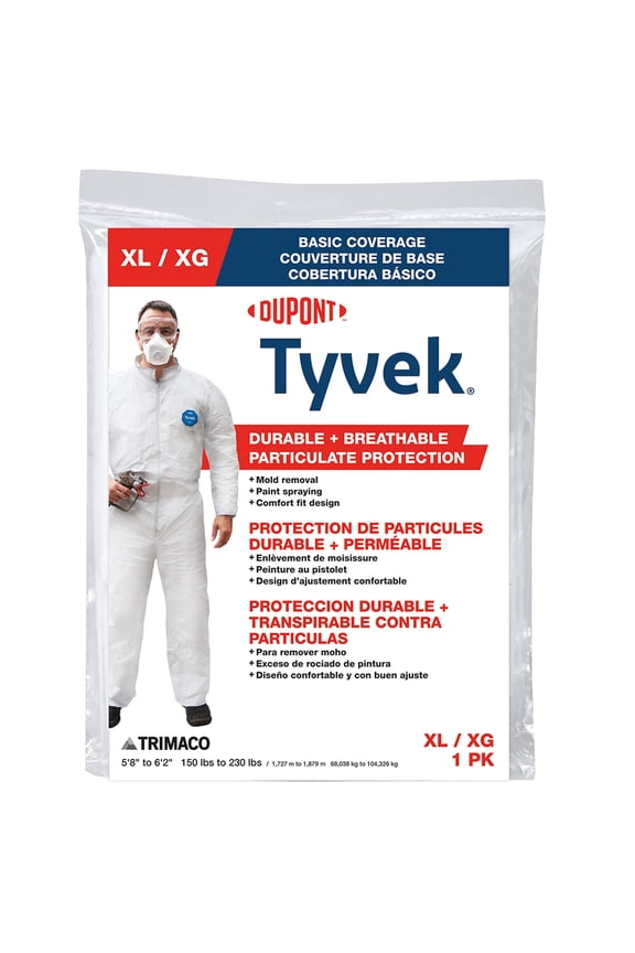 Tyvek Tyvek Coveralls White XL 1 pk