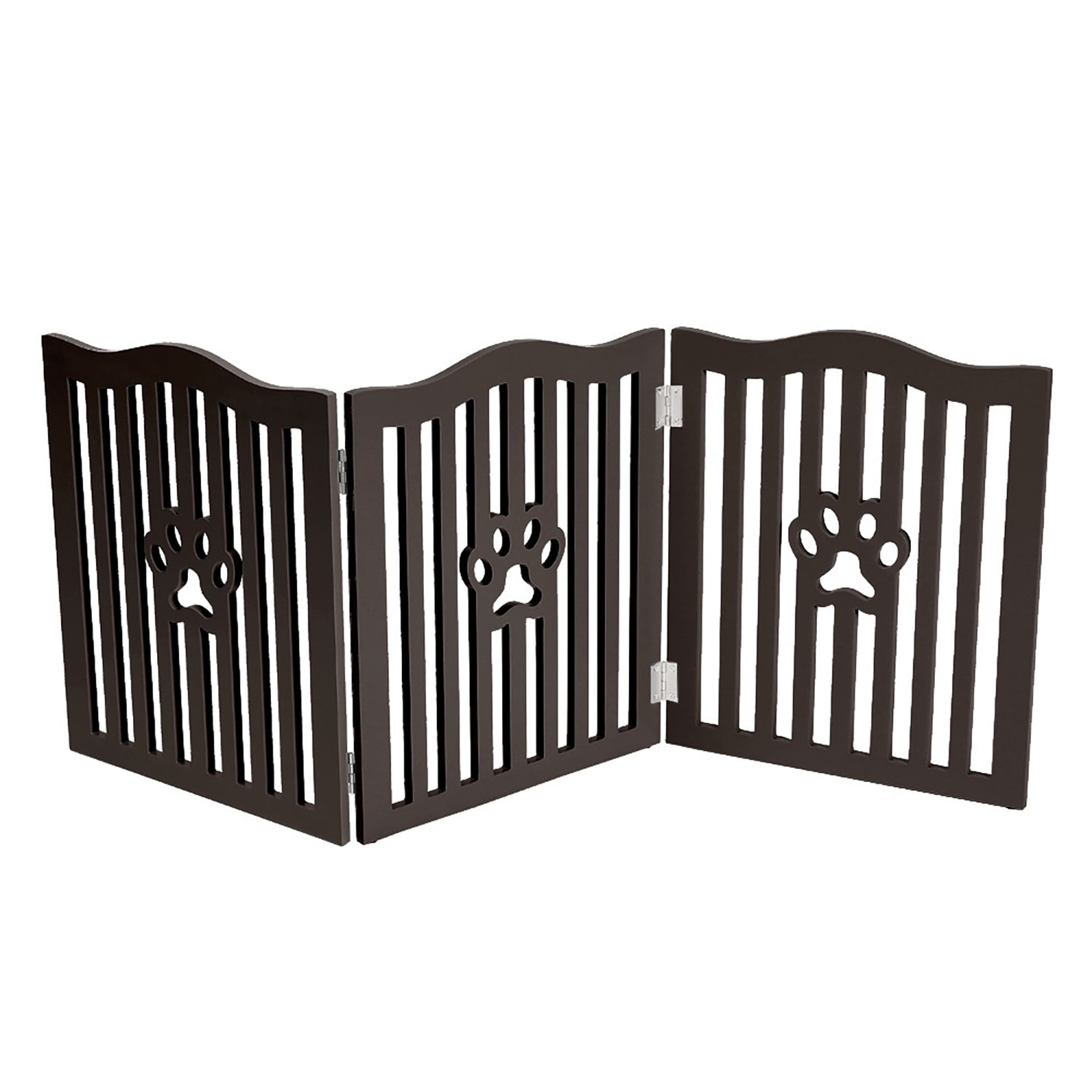 Trimate Wooden Free Standing Pet Gate for Small Dogs and Cats, Espresso