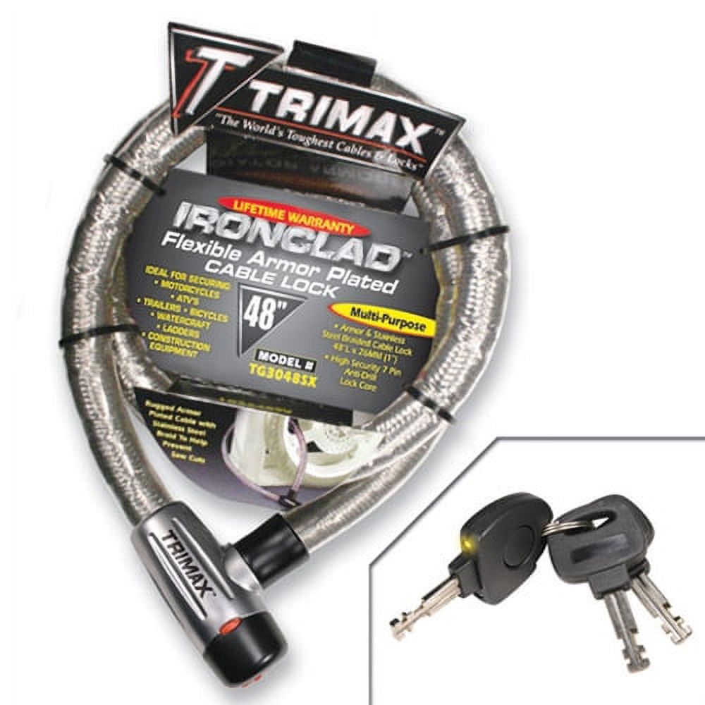 Trimax Ironclad Flexible Armor Plated Cable Lock   48" - image 1 of 5