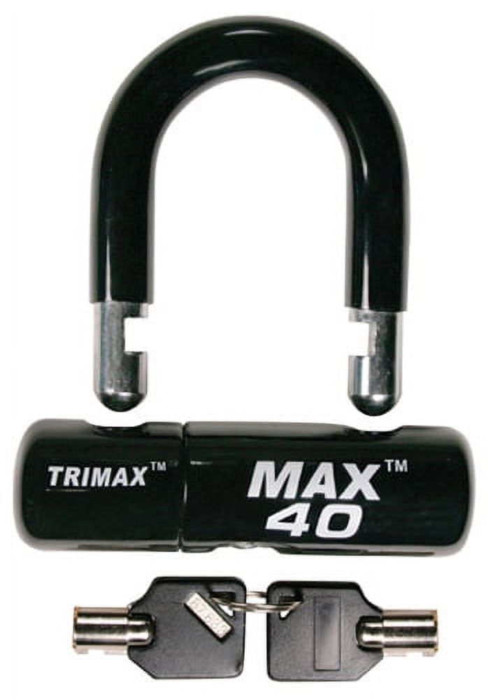 【★大感謝セール】 Trimax Max40bk Pvc Black With Black Lock U Disc Motorcycle バイク用ロック・アラーム