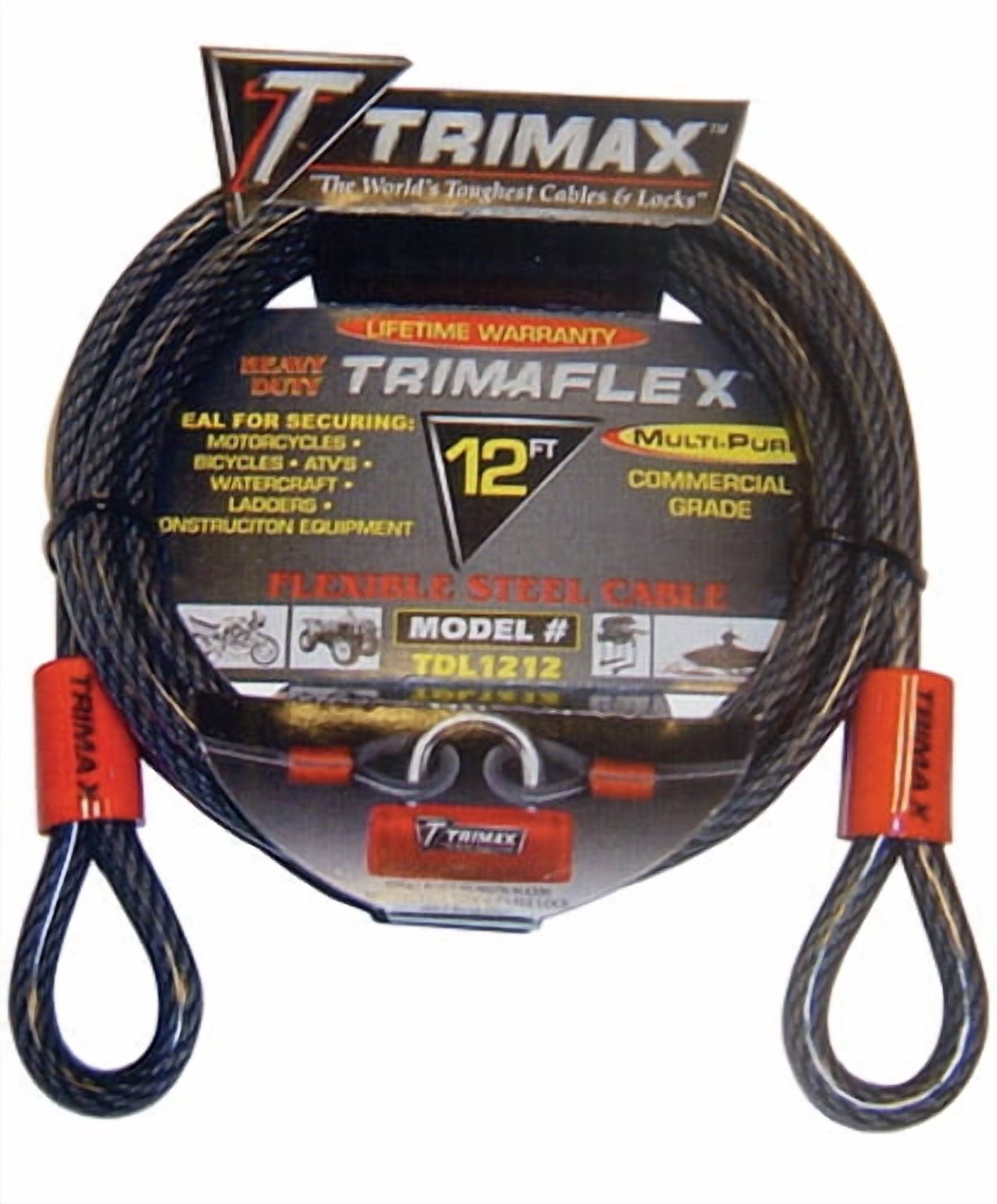 Trimax Security Cable, Hyper Tough Padlock & Brinks Swivel Hasp Hardware Bundle