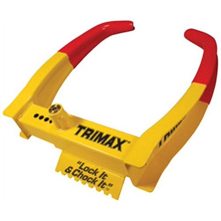 Trimax TCL75 Deluxe Universal Wheel Chock Lock-Yellow/Red