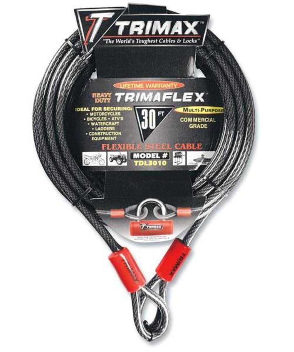 Trimax Locks TDL1510 Security Cable; Without Lock; 15 Foot Length x 10 Millimeter Diameter; Steel