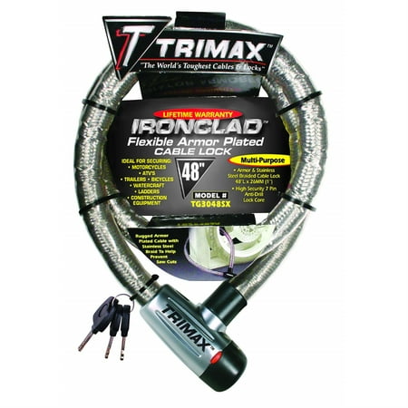 Trimax TG3048SX Supermax Security Armor Plated 48" x 26mm Stainless Steel Locking Cable