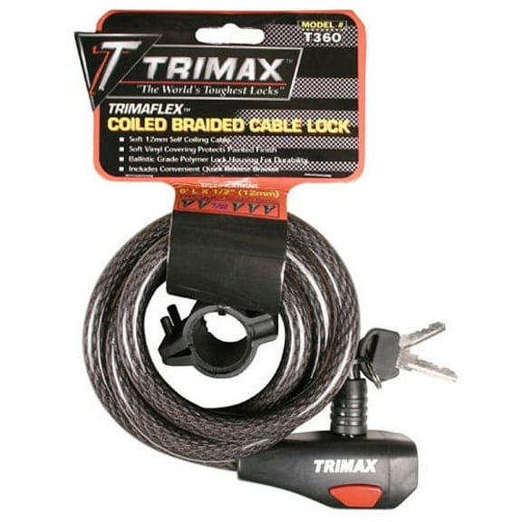 Trimax - TKC126 - Trimaflex Coiled Lock, 72in. Cable with Quick-Release Lock