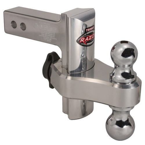 TRIMAX TRZ6AL 6" Premium Aluminum Adjustable Hitch with Dual Hitch Ball and T5 Receiver Lock