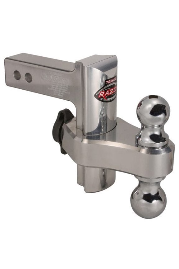 TRZ6AL 6" Premium Aluminum Adjustable Hitch with Dual Hitch Ball and T5 Receiver Lock