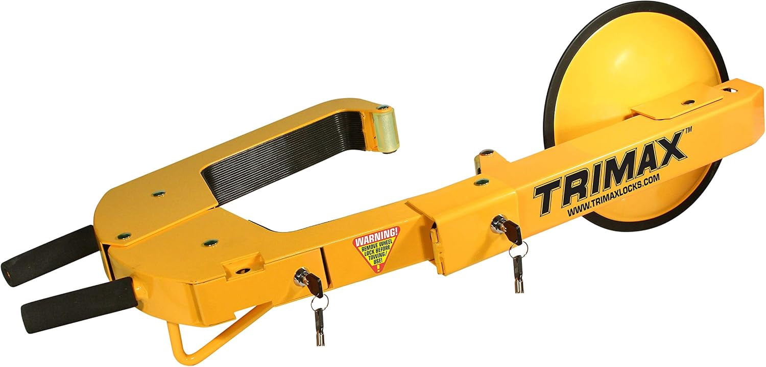 セキュリティ SCUBORG TIRE LOCK 2000M Trimax TWL400 Universal Steel Boot Yellow Wheel Lock - Walmart.com