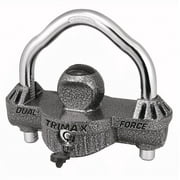 TRIMAX UMAX50 - Deluxe UNIVERSAL Dual-Purpose Trailer Coupler Lock w/ Integrated U-Lock Feature: 9/16″ Hardened Steel Shackle