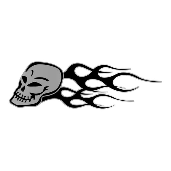 Trimbrite T1952 Decal Skull Set; Chrome Black; Vinyl; 2.4 Inch x 11.25 Inch