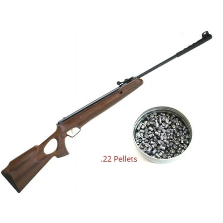 Trimex Arms Air Rifle .22 Caliber Spring Power Wood Look 485mm Break Barrel 700+ fps W/ 200 RDS 5.5mm Pellet
