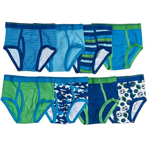 Trimfit 8 Pack Camo Sports Neon Green Camo Briefs L