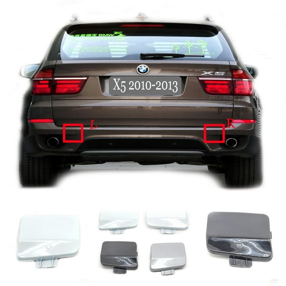 Trimla 2PCS Rear Tow Cover for 10-13 BMW X5 E70LCI Fit 30i 35i 40i 50i 30dX 35iX 40dX 40iX 50iX xDrive sDrive 2010 2011 2012 2013 SAV bumper Towing Hook Eye Cap Left+Right 51127271815 51127271816