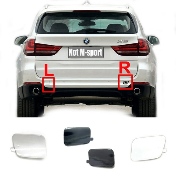 Trimla 2PCS Rear Tow Covers for 14-18 BMW X5 F15 Fit 25dX 28iX 30dX 35iX 40dX 40eX 50iX xDrive sDrive 2014 2015 2016 2017 2018 SAV bumper Towing Hook Eye Cap 51127378573 51127378574