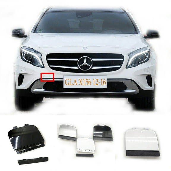 Trimla 2in1 Front Tow Cover Fit 12-16 Mercedes Benz GLA X156 for GLA180 GLA200 GLA220 GLA250 GLA45 2012 2013 2014 2015 2016 bumper towing Hook Eye Cap A1568850722