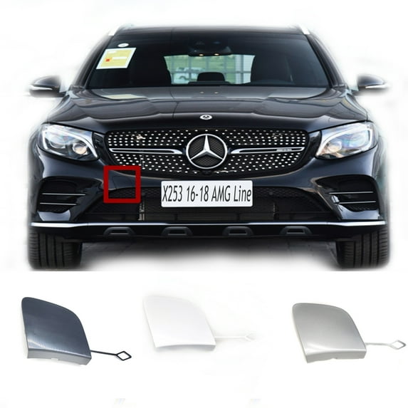 Trimla Front Tow Cover Fit 16-18 Mercedes Benz GLC X253 AMG Line for GLC200 GLC220 GLC250 GLC350 GLC43 GLC63 2016 2017 2018 bumper towing Hook Eye Cap A2538853400
