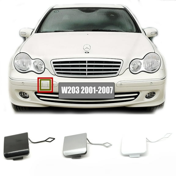 Trimla Front Tow Cover for Mercedes-Benz C Class W203 Fit C180 C200 C220 C230 C240 C250 C280 C300 C320 C350 C32AMG 2001 2002 2003 2004 2005 2006 2007 bumper Hook Eye Cap A2038850026