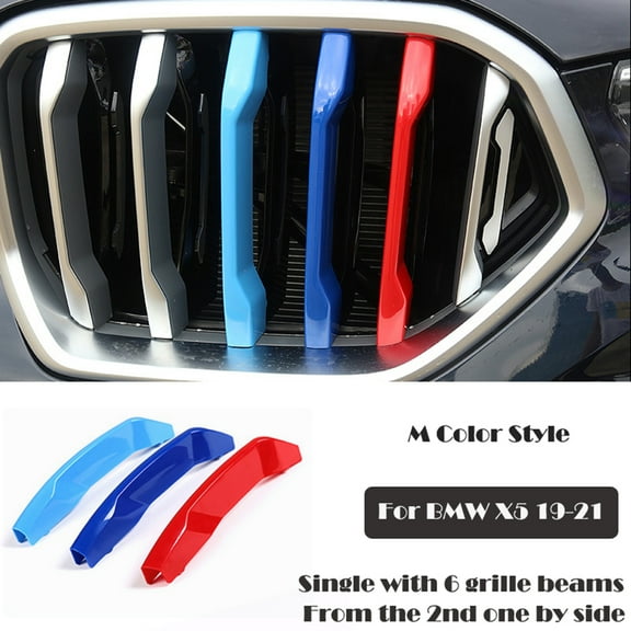 Trimla M-Colored Grille Insert Trim Performance 20-22 for BMW X6 G06 Fit 30dX 30iX 40iX M50dX M50iX SVA xDrive 2020 2021 2022 Strip Clip Cover