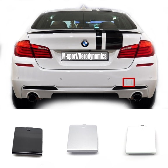 Trimla Rear Tow Cover for 10-16 BMW 5 series F10 F11 M-Sport Aerodynamics Fit 520d 525ix 528ix 530ix 535i 550ix 2010 2011 2012 2013 2014 2015 2016 bumper Towing Hook Eye Cap 51128048592