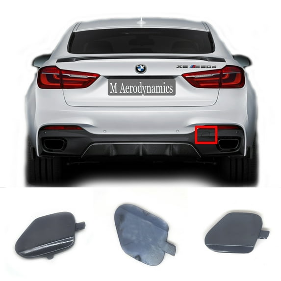 Trimla Rear Tow Cover for 15-19 BMW X6 M Aerodynamics Sport F16 Fit 28iX 30dX 35iX 40dX 50iX M50d xDrive sDrive 2015 2016 2017 2018 2019 SAV bumper Towing Hook Eye Cap 51128056540