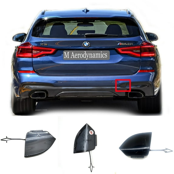 Trimla Rear Tow Cover for 18-21 BMW X3 G01 M Aerodynamics Sport Fit 18d 20dX 20i 20iX 25dX 30dX 30eX 30iX M40i xDrive sDrive 2018 2019 2020 Bumper Towing Hook Eye Cap 51128064834