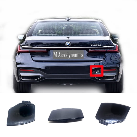 Trimla Rear Tow Cover for 19-22 BMW 7 series M Aerodynamics Fit 730i 730d 740i 740d 750i 750d 760i 730Li 740Li 750Li 760Li 2019 2020 2021 2022 bumper Towing Hook Eye Cap 51128082247