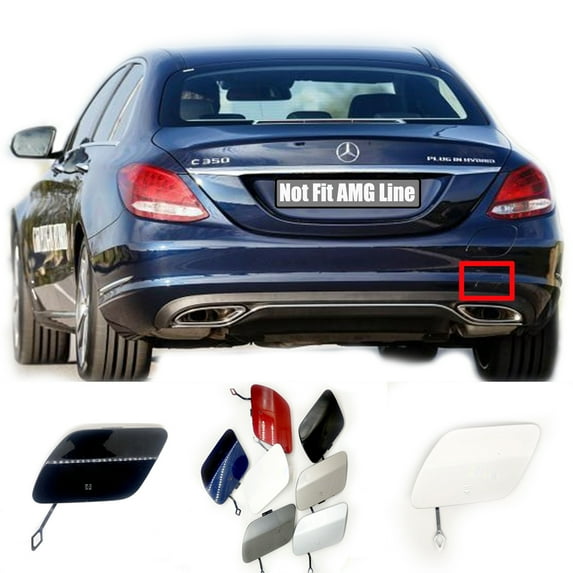 Trimla Rear Tow Cover for Mercedes Benz C Class W205 Fit C180 C200 C220 C250 C260 C280 C300 C320 C350 C43 C53 C63 2014 2015 2016 2017 2018 2019 2020 bumper Hook Eye Cap A2058850224