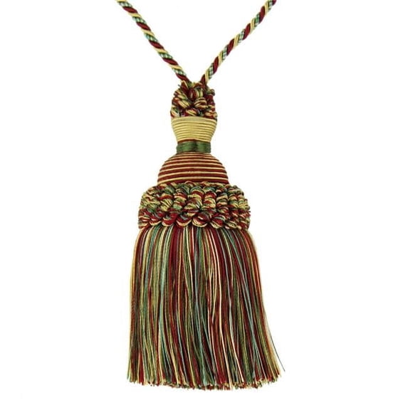 Trimland 3076-00-242 5.12 in. Key Tassel, Red,Green & Gold