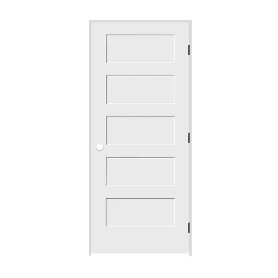 Trimlite 1668138-8405Lh10b714 18" By 80" Shaker 5-Panel Left Handed Interior Pre-Hung