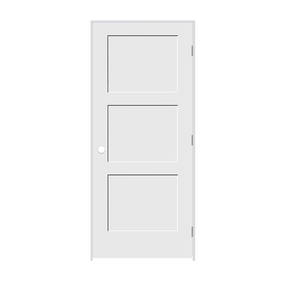 Trimlite 2168138-8433Lh26d4916 34" By 80" Shaker 3-Panel Left Handed Interior Pre-Hung