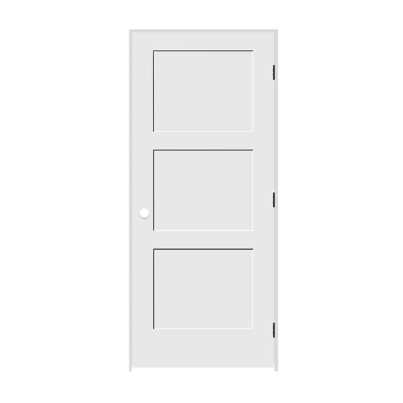 Trimlite 2470138-8433Lh10b4916 28" By 84" Shaker 3 Panel Left Handed Interior Prehung