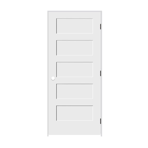 Trimlite 2670138-8405Lh10b714 30" By 84" Shaker 5 Panel Left Handed Interior Prehung