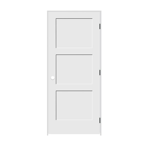 Trimlite 2670138-8433Lh1d714 30" By 84" Shaker 3 Panel Left Handed Interior Prehung