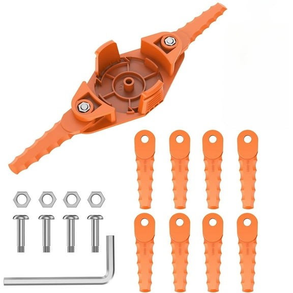 Trimmer Blades Head,Compatible for Worx WG180,WG175,WG180,WG166,WG165,WG157,WG156,WG155 Can Replace WA0010&WA0004 Replacement spools.(WA0010 Blades Head 1+10+4Pack)