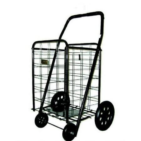 atHOME Extra Large Foldable Shopping Cart Durable, Lightweight, Black