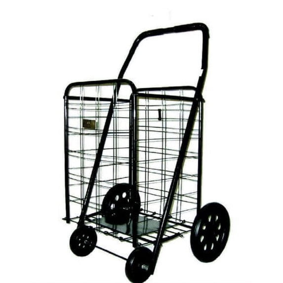 atHOME Extra Large Foldable Shopping Cart Durable, Lightweight, Black