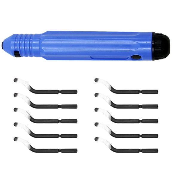 Trimmer Hand Deburring Tool Set with 10pcs Practical Burr Remover Tool for Aluminum Copper