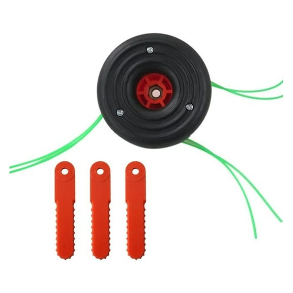 Trimmer Head Replacement - Universal Fit M10x1.25 Weed Eater Head for Straight Shaft Trimmers - 3 Blade Weed Wacker Head for Roybi, Stihl, Echo, Homlite