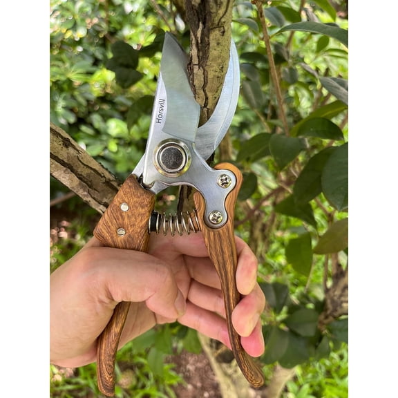 Trimmer, Japanese Bonsai Trimming Scissors, Garden Clippers Handheld, Ergonomic Gardening Tools, Floral Shears Gardening Set, Garden Pruners Farming Tools (Wood Silver)