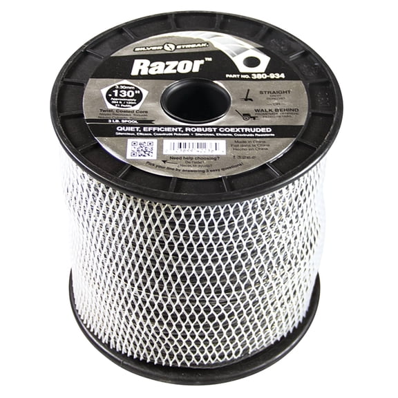 Trimmer Line Compatible with Echo Stihl Husqvarna Ryobi String Trimmer Weed Eater Edger Lawn Care Replacement Razor 0.130 In Diameter Twist Gray Co-Extruded 3 Lb Branded Spool 394 Ft