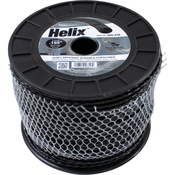 Trimmer Line Compatible with Echo Stihl Husqvarna String Trimmer Weed Eater Edger Lawn Care Replacement Helix 0.155 In Diameter Twist Black Durable Copolymer 5 Lb Branded Spool 484 Ft