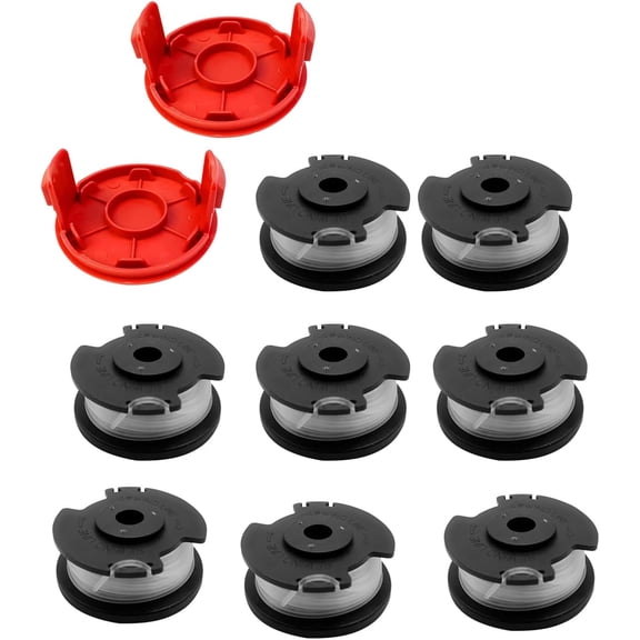 Trimmer Line Replacement Spools 0.065in 17ft Compatible with Hyper Tough 20V Max HT19-401-003-006 HT19-401-003-007 HT19-401-003-16 HT21-401-003-02 HT21-401-003-03 8 Pack and 2 Caps
