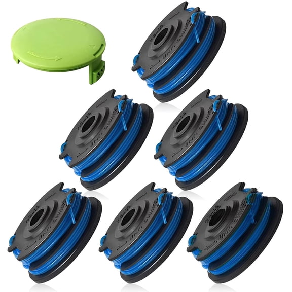 Trimmer Spool 29242 29082 with Cap, 27ft 0.065" Line, Compatible with Greenworks 21212 21272, 7-Pack