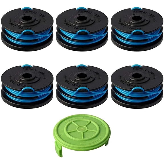 Trimmer Spool Line Replacement Dual Line String Trimmer Spools with Cap Covers, Compatible with Select 20ft 0.065" String Trimmer Models