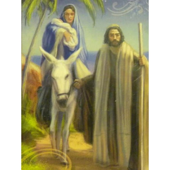 Trimmerry Mary Joseph & Baby Jesus on a Donkey Christian Christmas Cards